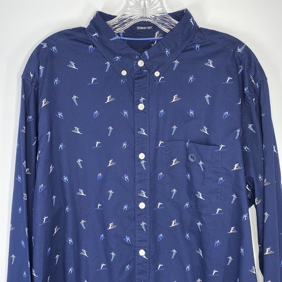American Eagle Seriously Soft Skiing Long Sleeve Button Down Shirt XL NWOT - Picture 3 of 8